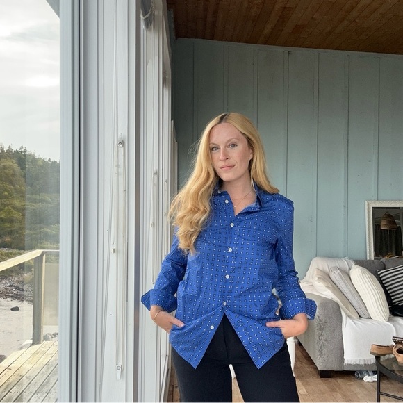 Diesel Blue Geometric Button Down Shirt - Picture 10 of 10